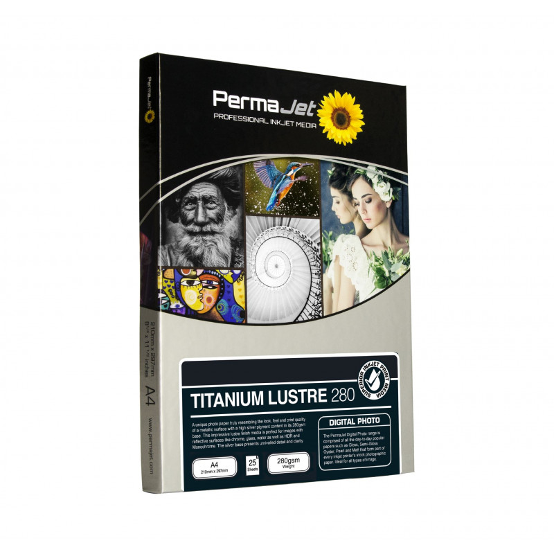 PERMAJET A4 TITANIUM LUSTRE METALLIC 280 25 FOGLI | Fcf Forniture Cine Foto