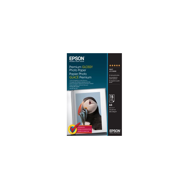 EPSON A4 PREMIUM GLOSSY PHOTO PAPER 15 FOGLI | Fcf Forniture Cine Foto