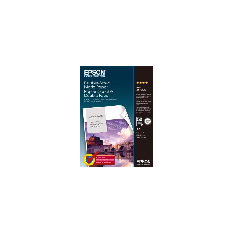 EPSON A4 DOUBLE SIDED MATTE PAPRE 50 FOGLI | Fcf Forniture Cine Foto