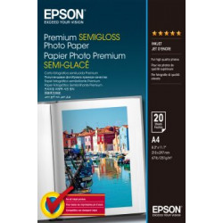 EPSON A4 PREMIUM SEMIGLOSS PHOTO PAPER 20 FOGLI | Fcf Forniture Cine Foto