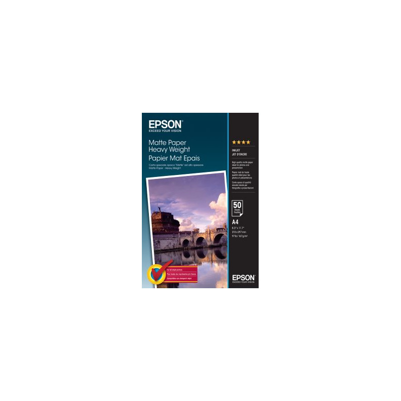 EPSON A4 MATTE PAPER HEAVY WEIGHT 50 FOGLI | Fcf Forniture Cine Foto