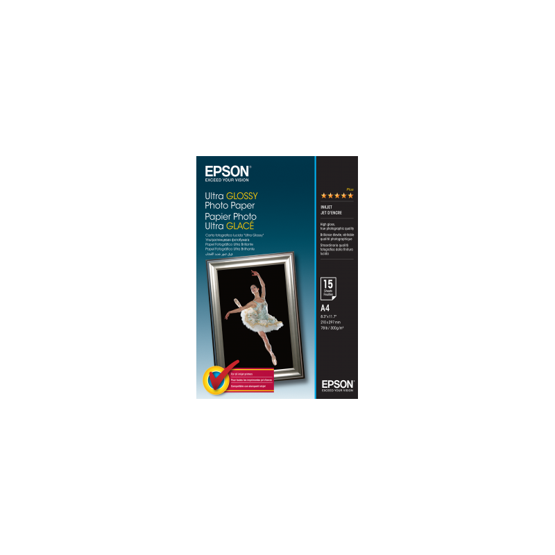 EPSON A4 ULTRA GLOSSY PHOTO PAPER 15 FOGLI | Fcf Forniture Cine Foto