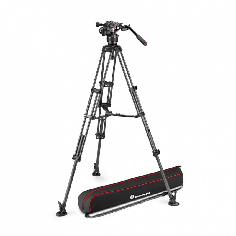 MANFROTTO MVK608TWINMC KIT VIDEO NITROTECH 608 TREPPIEDE A DOPPIO TUBO CARBONIO | Fcf Forniture Cine Foto