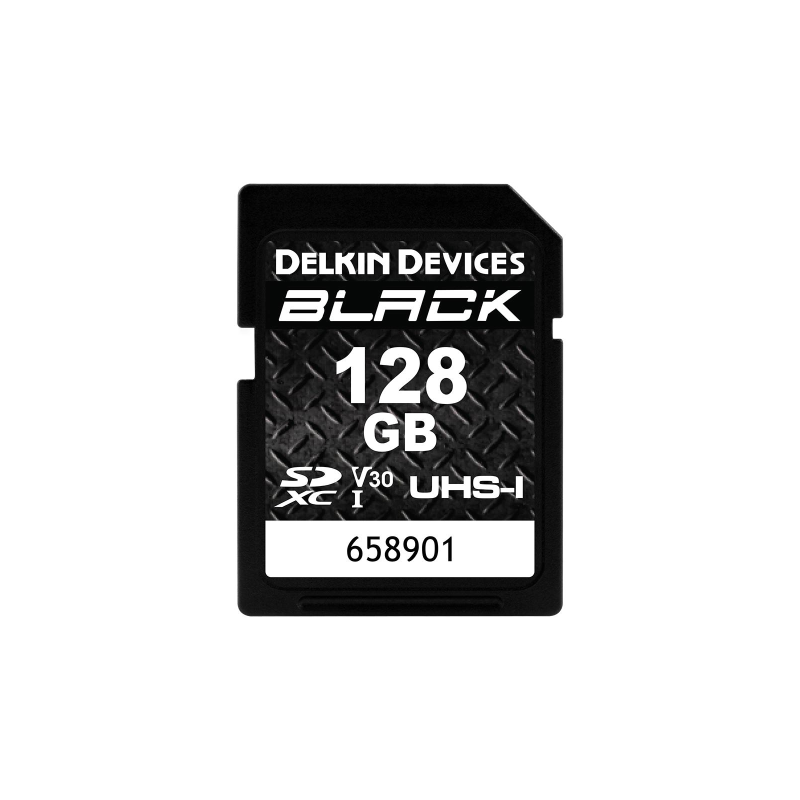 DELKIN 128GB BLACK USH-I C10 U3 V30 SDXC | Fcf Forniture Cine Foto