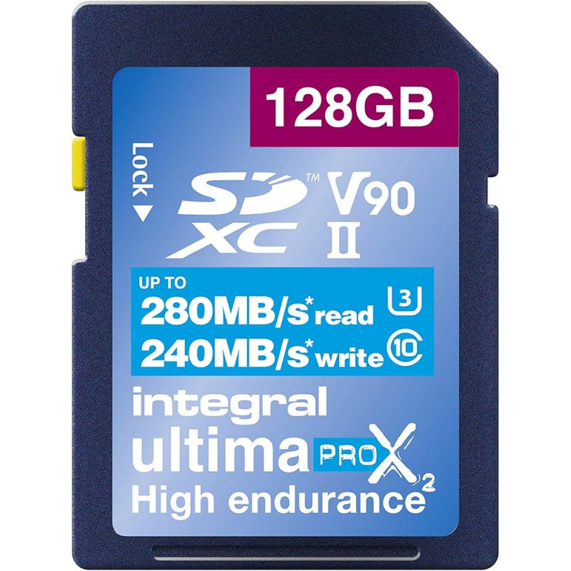 INTEGRAL 128GB V90 SDXC READ 280MB/S WRITE 240MB/S | Fcf Forniture Cine Foto