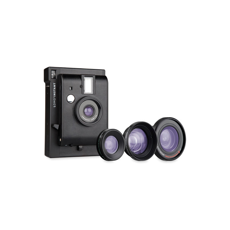 LOMOGRAPHY LOMO'INSTANT MINI BLACK & 3 LENSES | Fcf Forniture Cine Foto