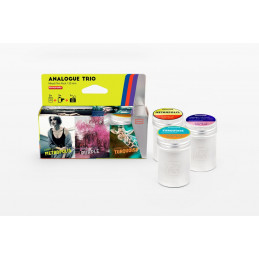 LOMOGRAPHY ANALOGUE TRIO MIX DI TRE PELLICOLE 35 MM (METROPOLIS, TURQUOISE & PURPLE) | Fcf Forniture Cine Foto