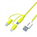 PANTONE PT-USB003Y1 3IN1 CAVO 1.2MT YELLOW