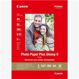 CANON A4 PHOTO PAPER PLUS GLOSSY II PP-201 20 FOGLI