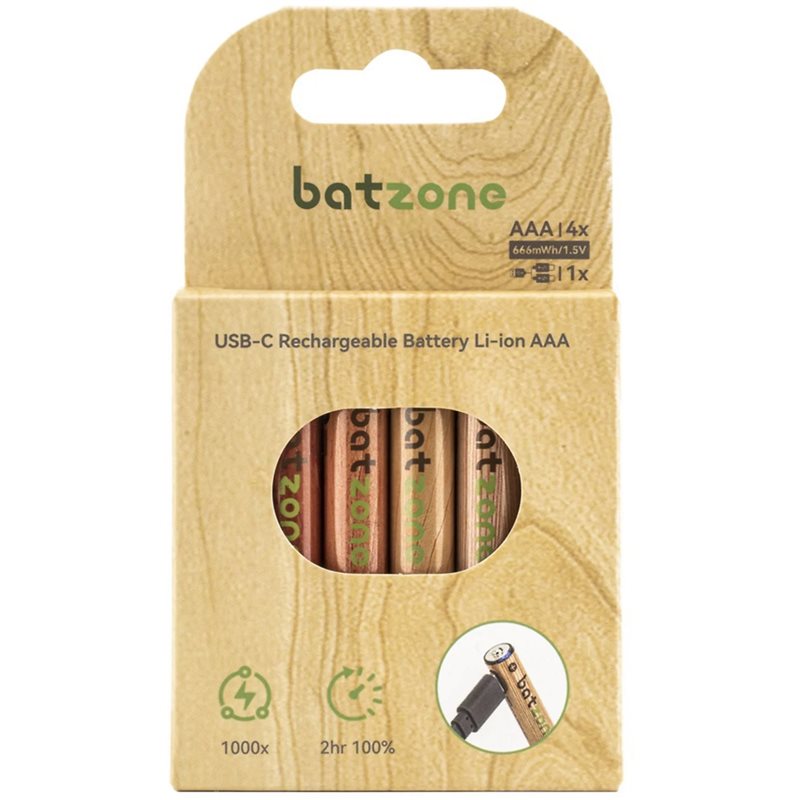 BATZONE AAA BATTERIE RICARICABILI LI-ION USB-C BATZONE AAA BATTERIE RICARICABILI LI-ION USB-C