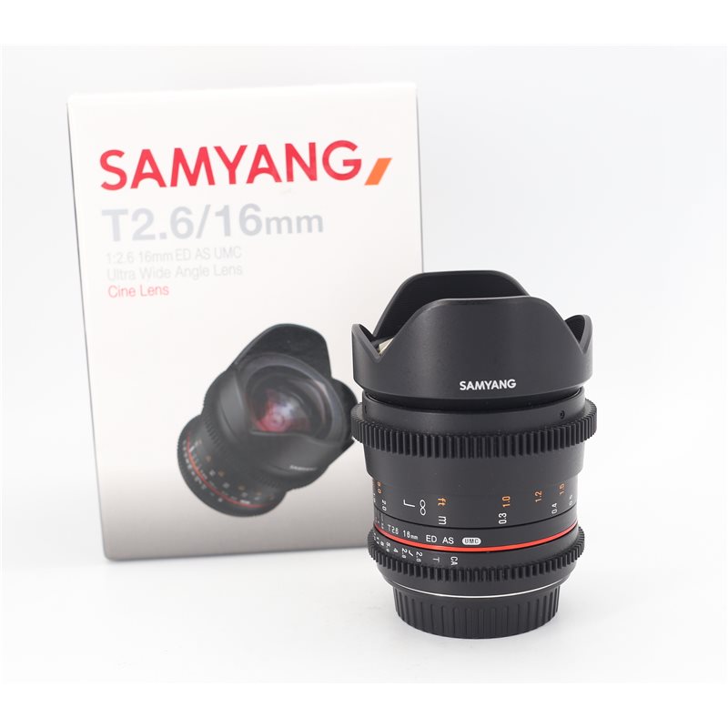 SAMYANG 16mm T2.6 CANON USATO- GARANZIA 6 MESI FCF SAMYANG 16mm T2.6 CANON USATO- GARANZIA 6 MESI FCF