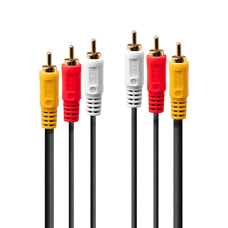LINDY 35690 CAVO AUDIO/VIDEO 3X RCA 1M