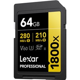 LEXAR 64GB PROFESSIONAL 1800X UHS-II SDXC GOLD