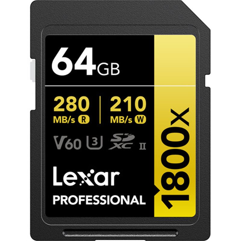 LEXAR 64GB PROFESSIONAL 1800X UHS-II SDXC GOLD