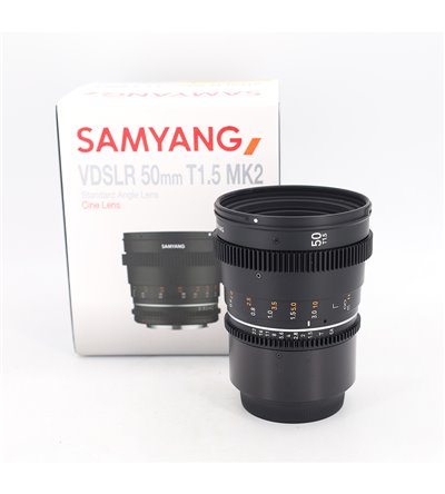 SAMYANG VDSLR 50mm T1.5 MK2 CANON RF USATO - GARANZIA 12 MESI FCF
