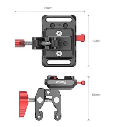 SMALLRIG 2989 MINI V-LOCK BATTERY PLATE WITH CLAW-SHAPER CLAMP