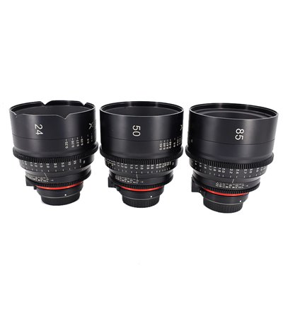 SAMYANG XEEN KIT 24mm T1.5 / 50mm T1.5 / 85mm T1.5 CANON EF USATO - GARANZIA 6 MESI FCF