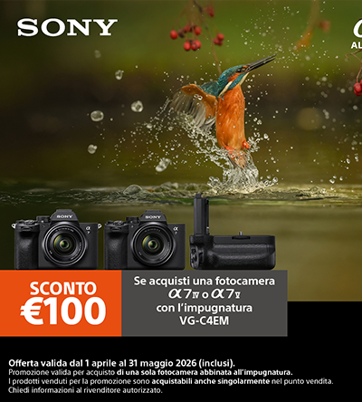 Sony Bundle Promo: 100€ di sconto su a7 IV e a7 V con accessori