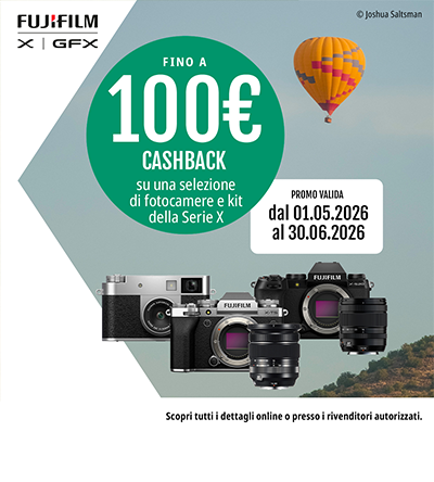 Fujifilm Cashback 2026: 100€ su X-T5, X-S20 e X-T50