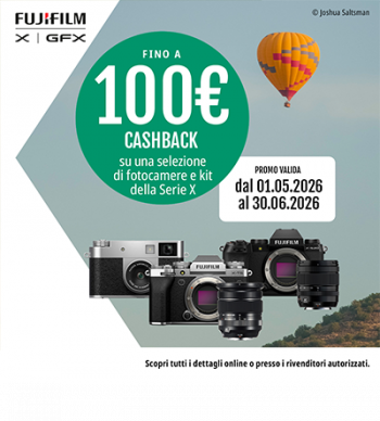 Fujifilm Cashback 2026: 100€ su X-T5, X-S20 e X-T50