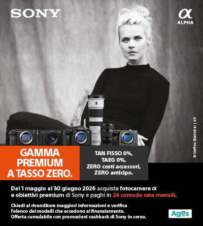 Sony Tasso Zero 2026: fino a 24 mesi senza interessi su foto e video