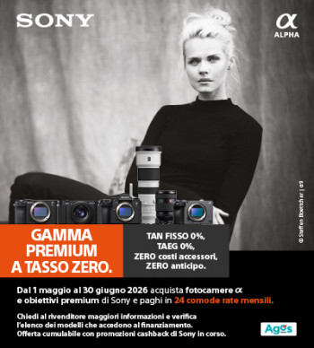 Sony Tasso Zero 2026: fino a 24 mesi senza interessi su foto e video