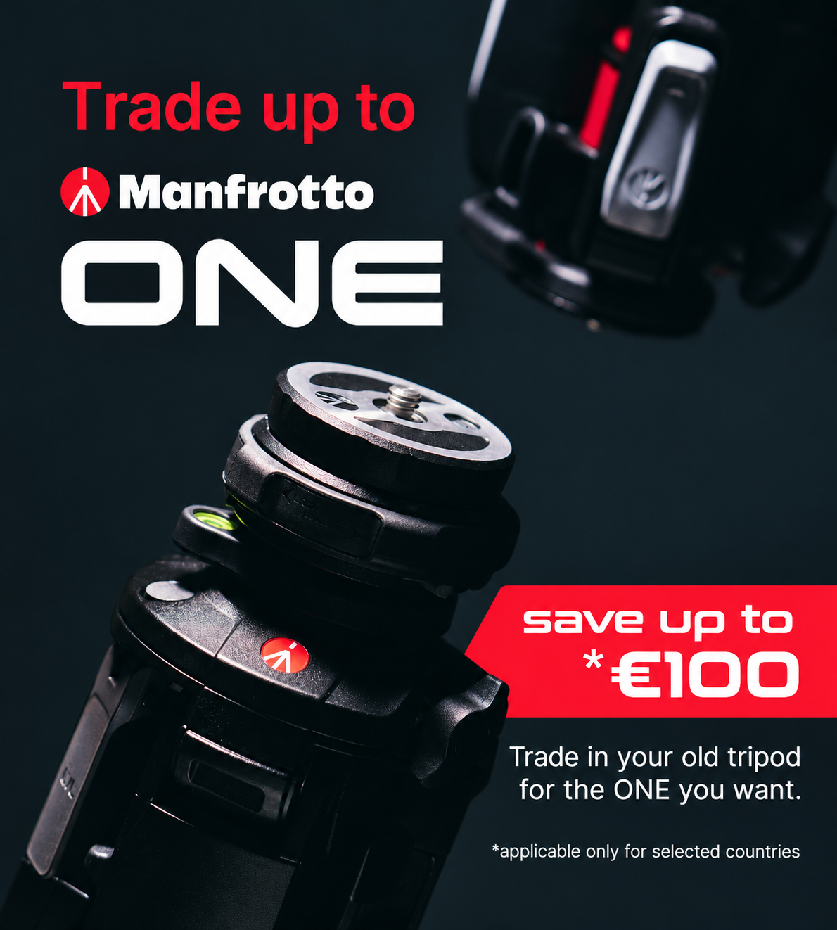 Manfrotto ONE Trade-In 2026: fino a 100€ di sconto sul nuovo treppiede