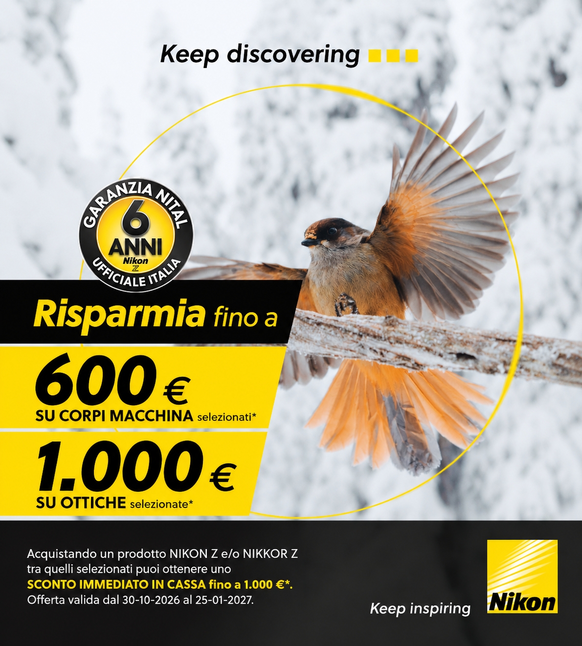 Nikon Winter Instant Saving 2026: sconti fino a 1.000€ 