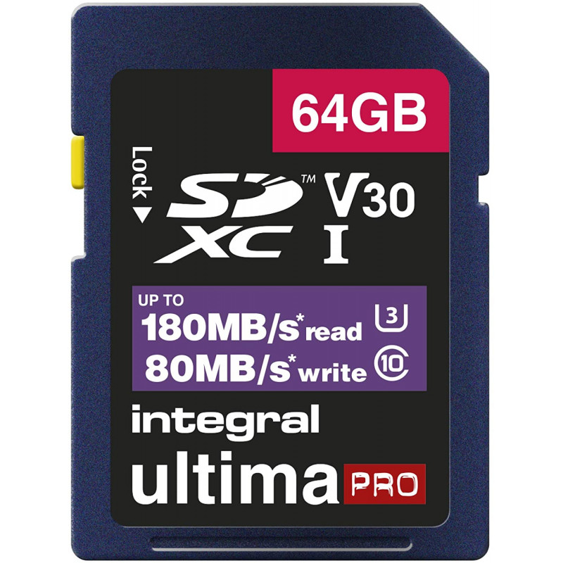 INTEGRAL 64GB V30 SDXC 180MB/S | Fcf Forniture Cine Foto